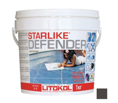 Затирка Litokol STARLIKE Defender C.240 Antracite/черный затирка антибактериальная (1кг)