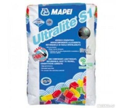 Клей Mapeiдля плитки Ultralite S1 серый 15 кг
