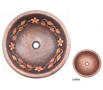 Раковина медная Bronze de Luxe R101 - Coffee (кофейная) 42х42х15 см