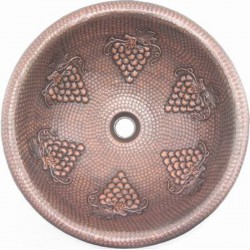 Раковина медная Bronze de Luxe R102 - Plum (сливовая) 42х42х15 см