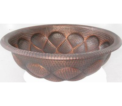 Раковина медная Bronze de Luxe R103 - Plum (сливовая) 42х42х15 см