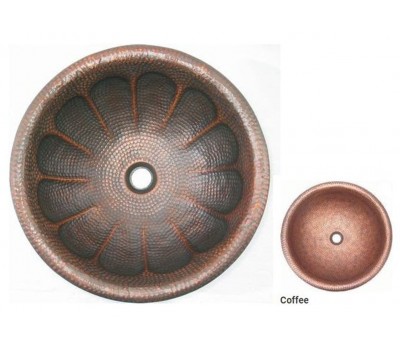 Раковина медная Bronze de Luxe R110 - Coffee (кофейная) 42х42х15 см