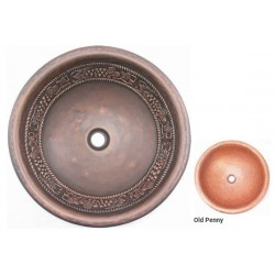 Раковина медная Bronze de Luxe R301 - Old Penny (медь с патиная) 42х42х15 см