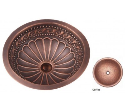 Раковина медная Bronze de Luxe R303 - Coffee (кофейная) 42х42х15 см