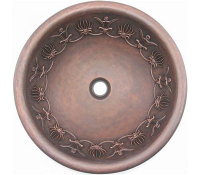 Раковина медная Bronze de Luxe R314 - Plum (сливовая) 42х42х15 см