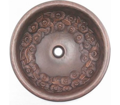 Раковина медная Bronze de Luxe R318 - Plum (сливовая) 42х42х15 см