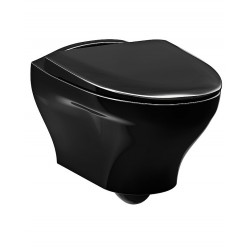 Унитаз подвесной Gustavsberg Estetic Hygienic Flush черный безободковый с сиденьем Soft Close покрытие Ceramicplus