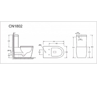 Унитаз-компакт Ceramica Nova HighLight Rimless CN1802 крышка микролифт безободковый