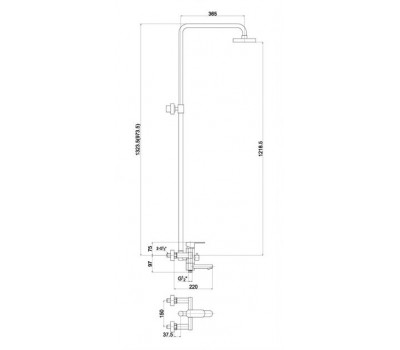 Душевая система Timo Polo SX-1100 white, 3-х режимная, белая