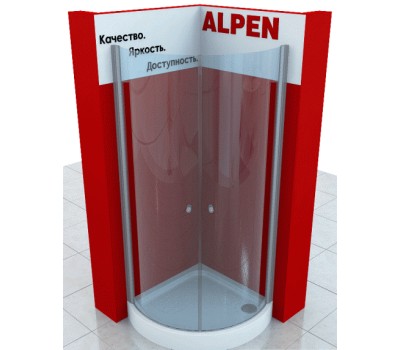 Душевой уголок Alpen Alpina Quadrant A160N-80 80x80x195 см стекло прозрачное