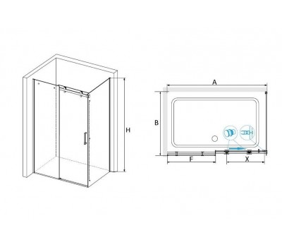 Душевой уголок RGW TO-44 02074440-11 140x100x195 см дверь раздвижная стекло прозрачное хром