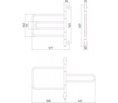 Полотенцесушитель электрический Сунержа Компакт 64 x 58 см, 00-0820-0640, хром