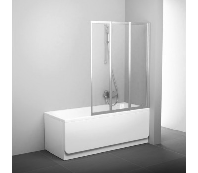 Шторка на ванну Ravak VS3 130 сатин+ прозрачное стекло