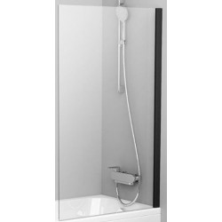 Шторка на ванну Ravak PVS1-80 черная+ прозрачное стекло
