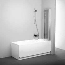 Шторка на ванну Ravak VS3 100 белая+ прозрачное стекло