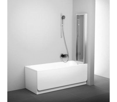 Шторка на ванну Ravak VS3 130 белая+ прозрачное стекло