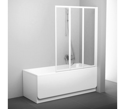 Шторка на ванну Ravak VS3 130 белая+ прозрачное стекло