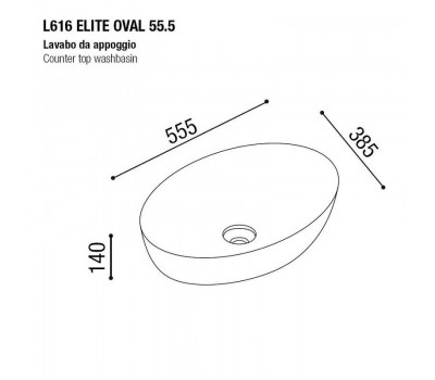 Раковина AeT ELITE OVAL 55,5X38,5. белая матовая L616T0R0V0101