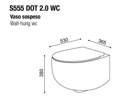 Унитаз подвесной AeT Dot 2.0 с креплениями, белый S555T0R0V6100