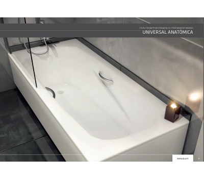 Стальная ванна BLB Universal Anatomica HG 170x75 см с отверстиями для ручек