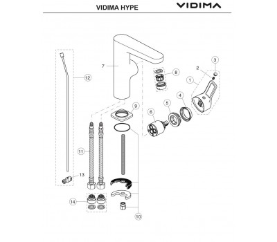 Смеситель Vidima Hype для раковины, BA408AA