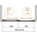 Шторка на ванну Cezares TANDEM-SOFT-VF-2-200/145-P-Cr, профиль хром стекло матовое 200см
