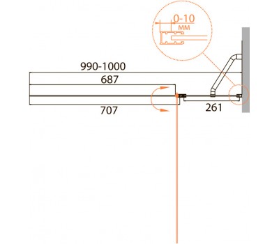 Шторка на ванну Cezares RELAX-V-11-100/140-P-Bi-R, профиль белый стекло рифленое 100см