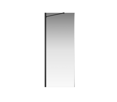 Боковая перегородка Creto Nota 122-SP-800-C-B-6 стекло прозрачное EASY CLEAN профиль черный, 80х200 см