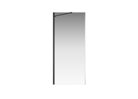Боковая перегородка Creto Nota 122-SP-900-C-B-6 стекло прозрачное EASY CLEAN профиль черный, 90х200 см