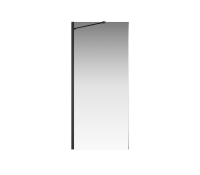 Боковая перегородка Creto Tenta 123-SP-900-C-B-8 стекло прозрачное EASY CLEAN, профиль черный, 90х200 см