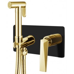 Гигиенический душ Boheme Venturo 387-B со смесителем, черный-золото